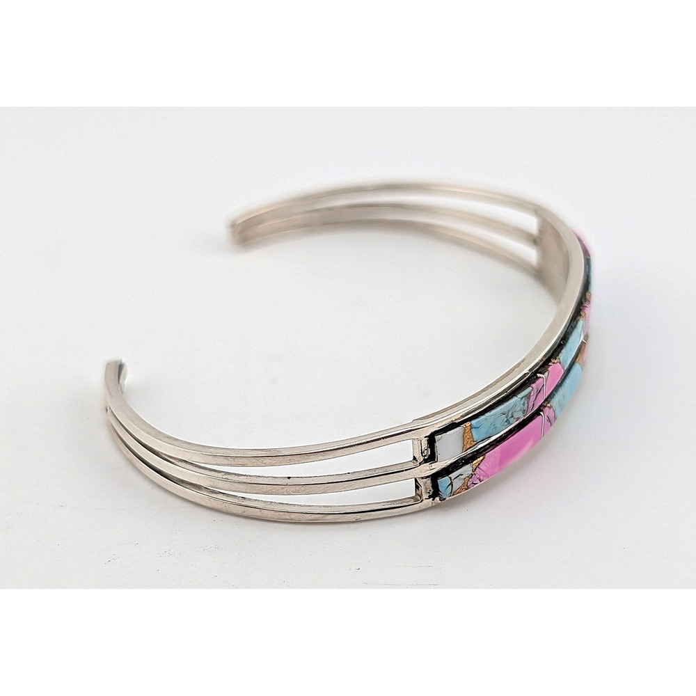 Navajo Sterling Silver Cuff Bracelet Cotton Candy Native American Jewelry 6.5 ** - Picture 2 of 10